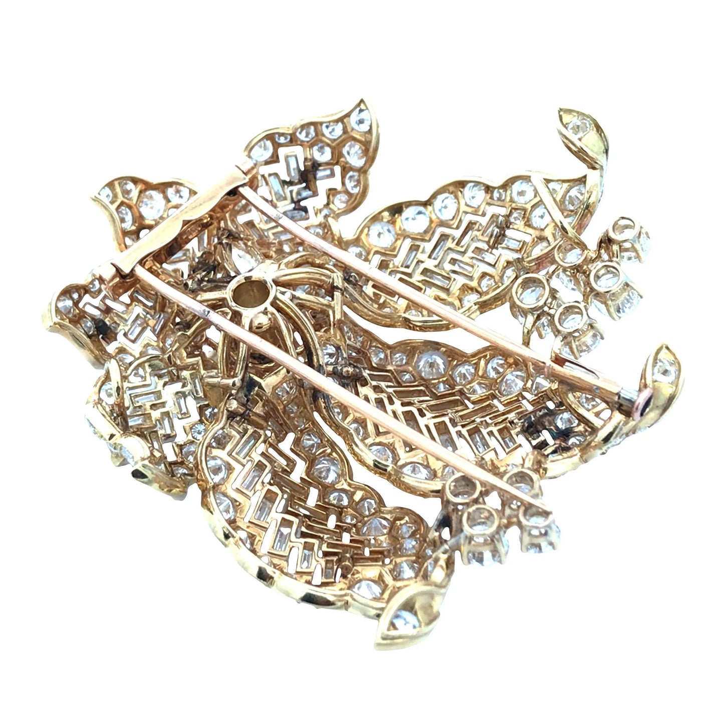 Bvlgari, 18K Gold Diamond Flower Brooch Bvlgari