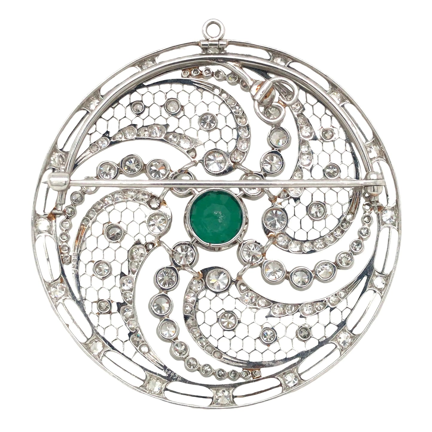 Platinum Diamond Brooch Lueur Jewelry