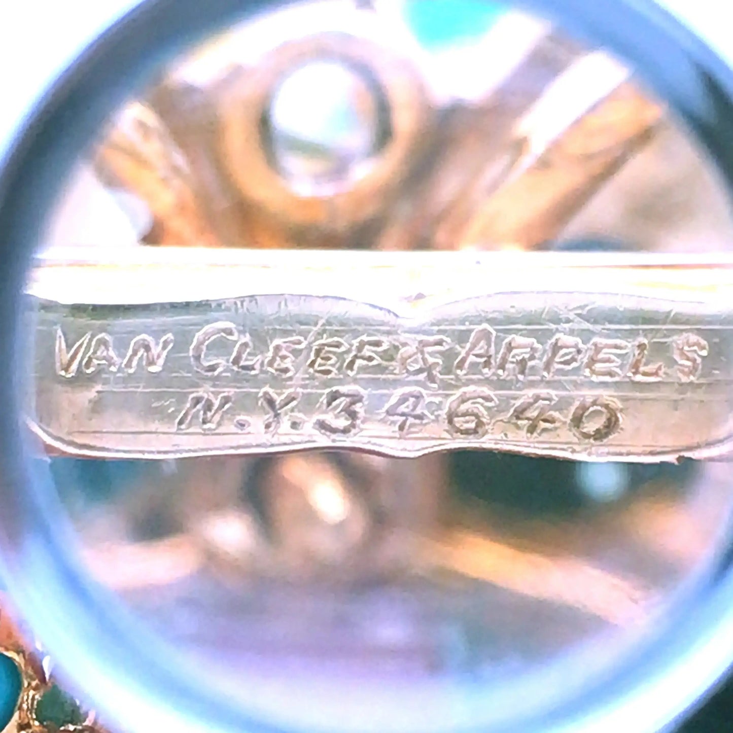 Van Cleef & Arpels, 18K Gold Coral Turquoise Diamond Brooch VCA