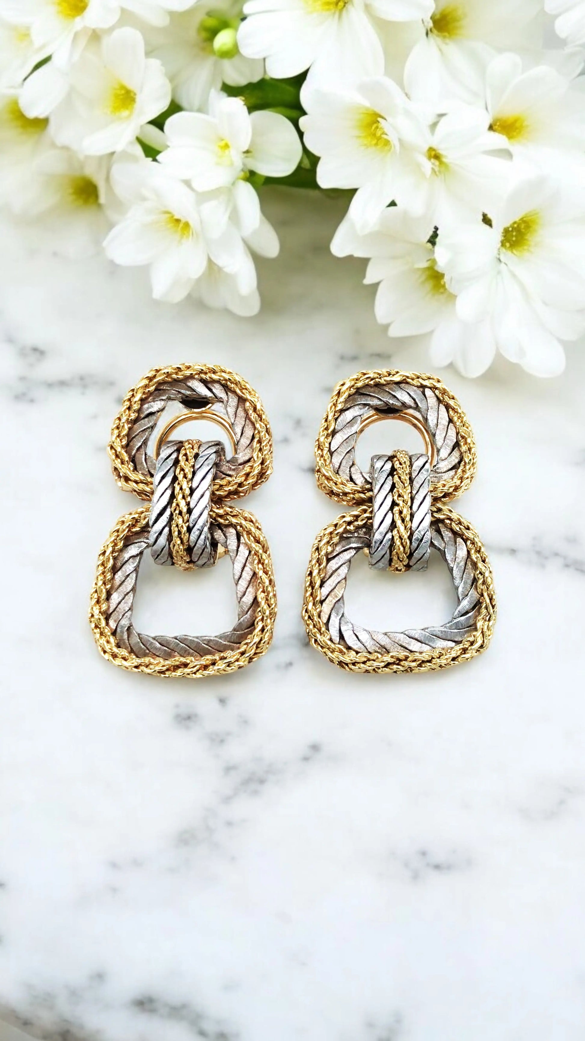 Buccellati, 18K Bi-color Gold Diamond Earrings Buccellati