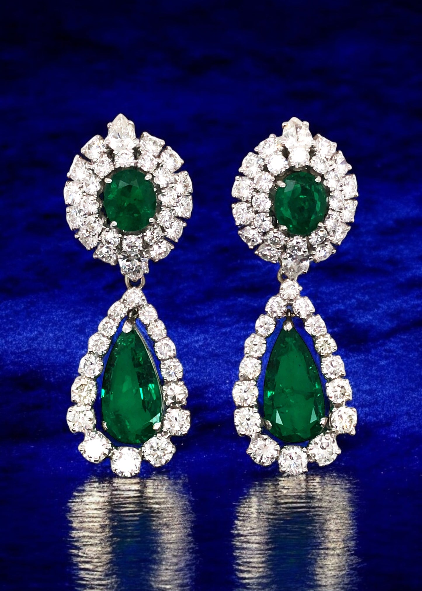 Van Cleef & Arpels, Platinum Emerald Diamond Earrings, AGL, SSEF VCA