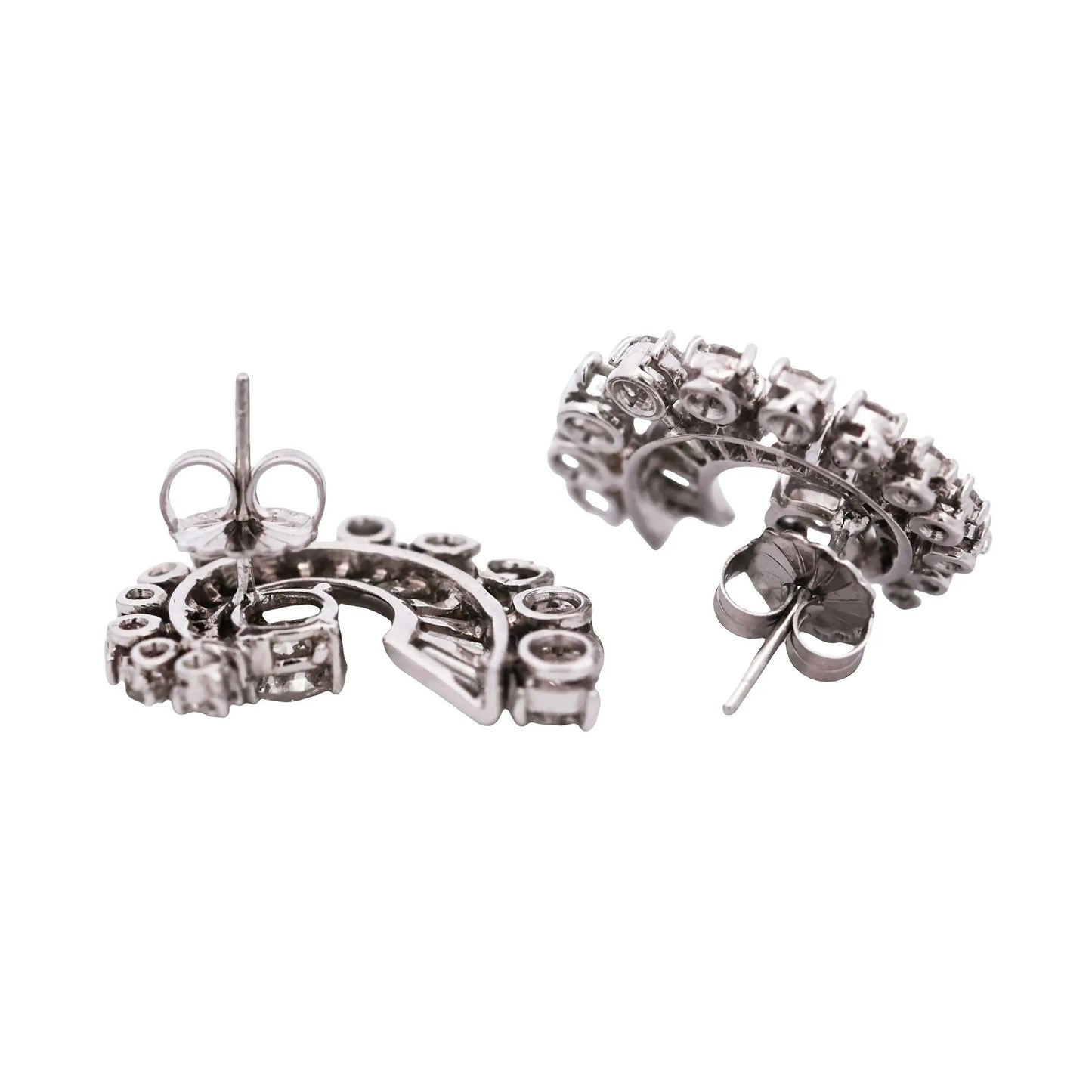 Platinum Diamond Earrings, GIA