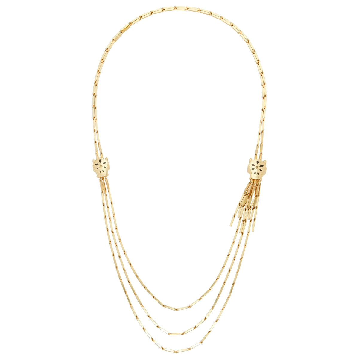 Cartier, 18K Gold Diamond Enamel Panther Necklace