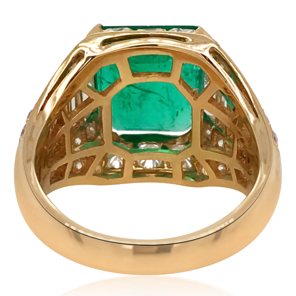 Bvlgari, Emerald Diamond Ring - Lueur Jewelry