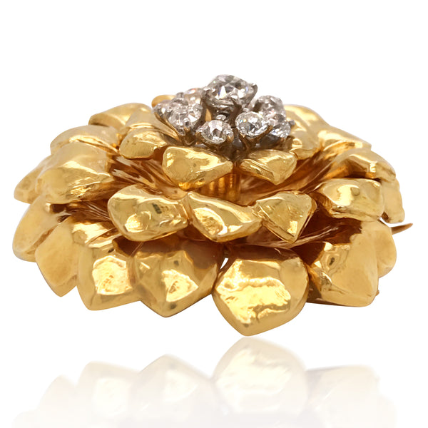 Cartier, Diamond Flower Brooch - Lueur Jewelry