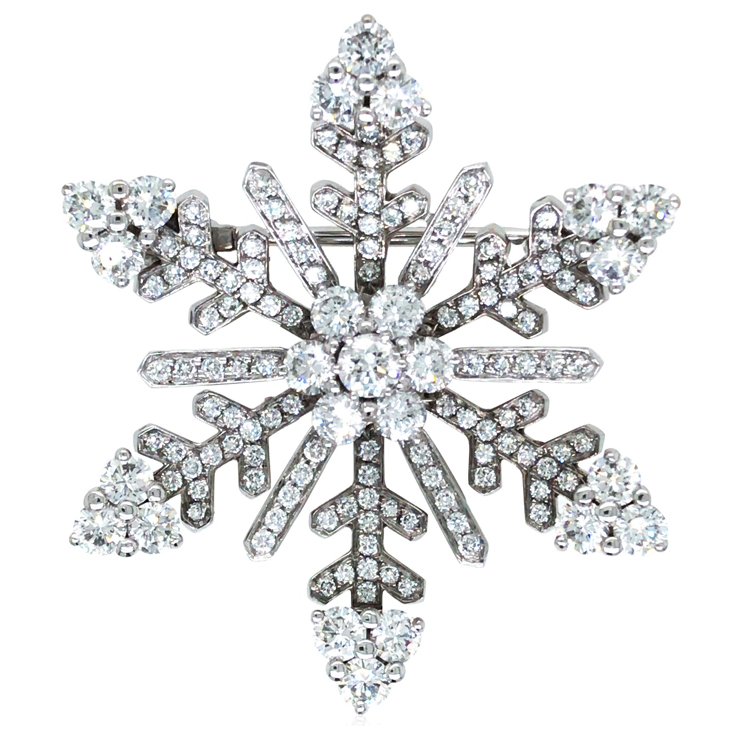 Van Cleef & Arpels, 18K Gold Diamond Snowflake Brooch