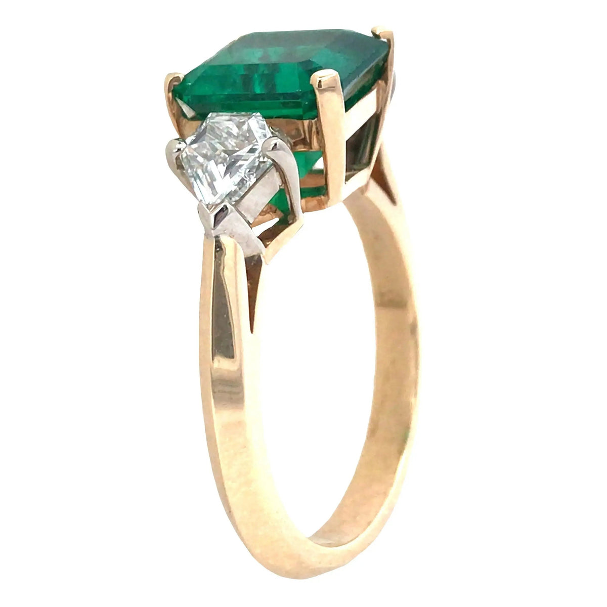 18K Gold 3.33ct Colombia minor Emerald Diamond Ring, AGL
