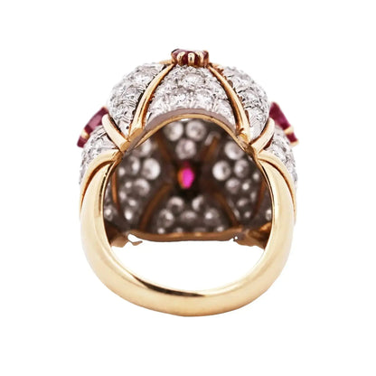 18K Gold Ruby Diamond Ring