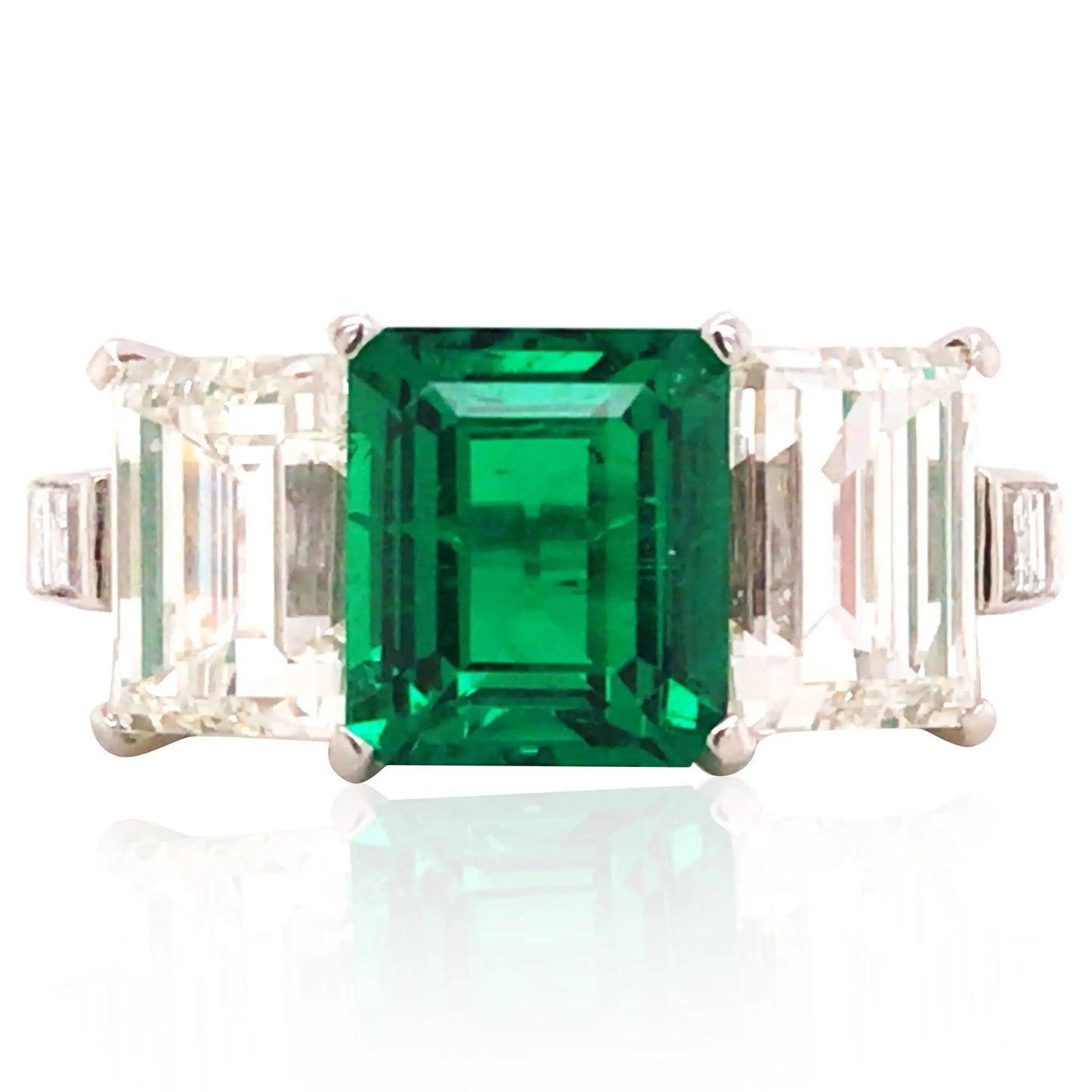 2.27ct Colombia no-oil Emerald Diamond Ring, AGL, GIA