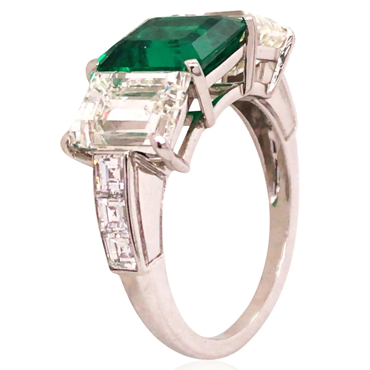 2.27ct Colombia no-oil Emerald Diamond Ring, AGL, GIA