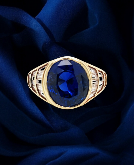 Van Cleef & Arpels, 18K Gold 7.008ct Burma no-heat Sapphire Diamond Ring, SSEF, Gubelin