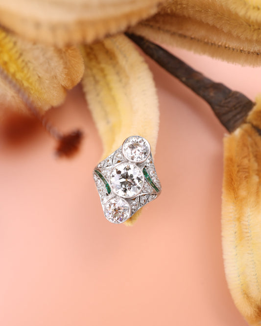 Edwardian Three Diamond Ring