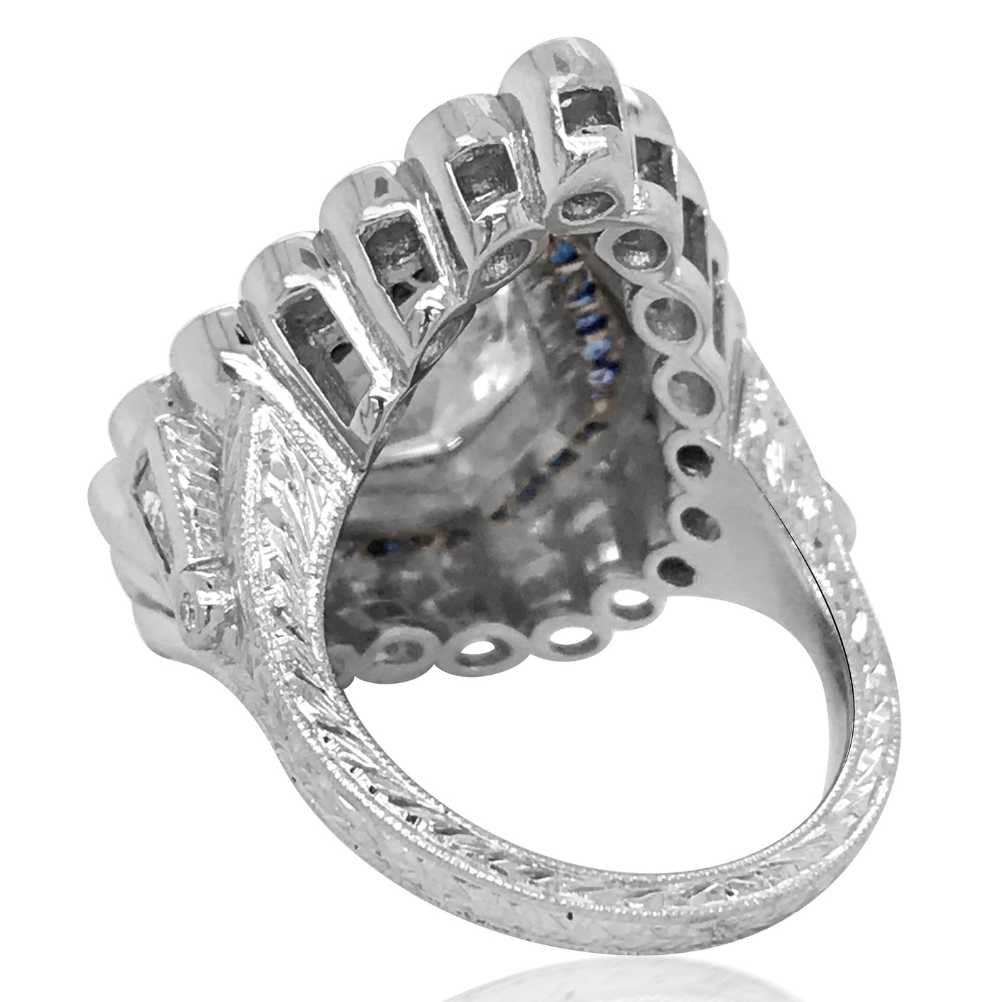 Platinum Diamond and Sapphire Ring