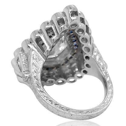 Platinum Diamond and Sapphire Ring