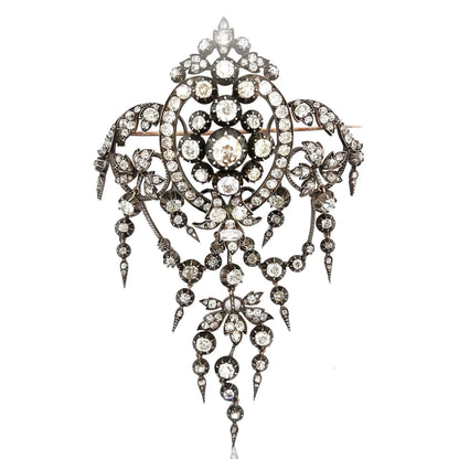 Bapst, Silver-top-Gold Diamond Brooch