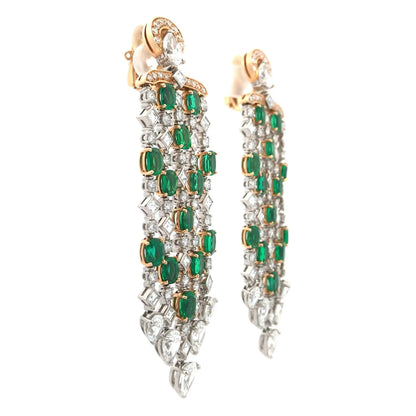 Bvlgari, 18K Gold Emerald Diamond Earrings