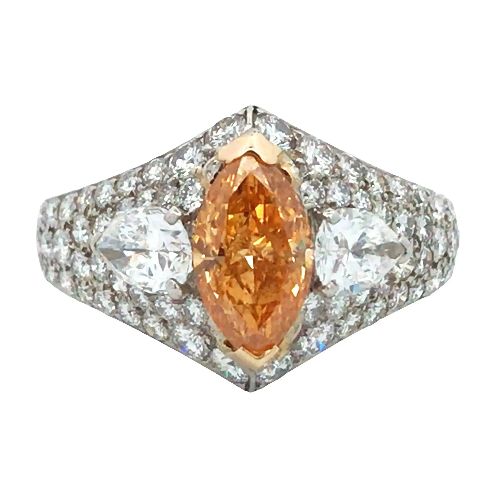Bvlgari, Platinum Fancy Vivid Yellow Orange Diamond Ring, GIA