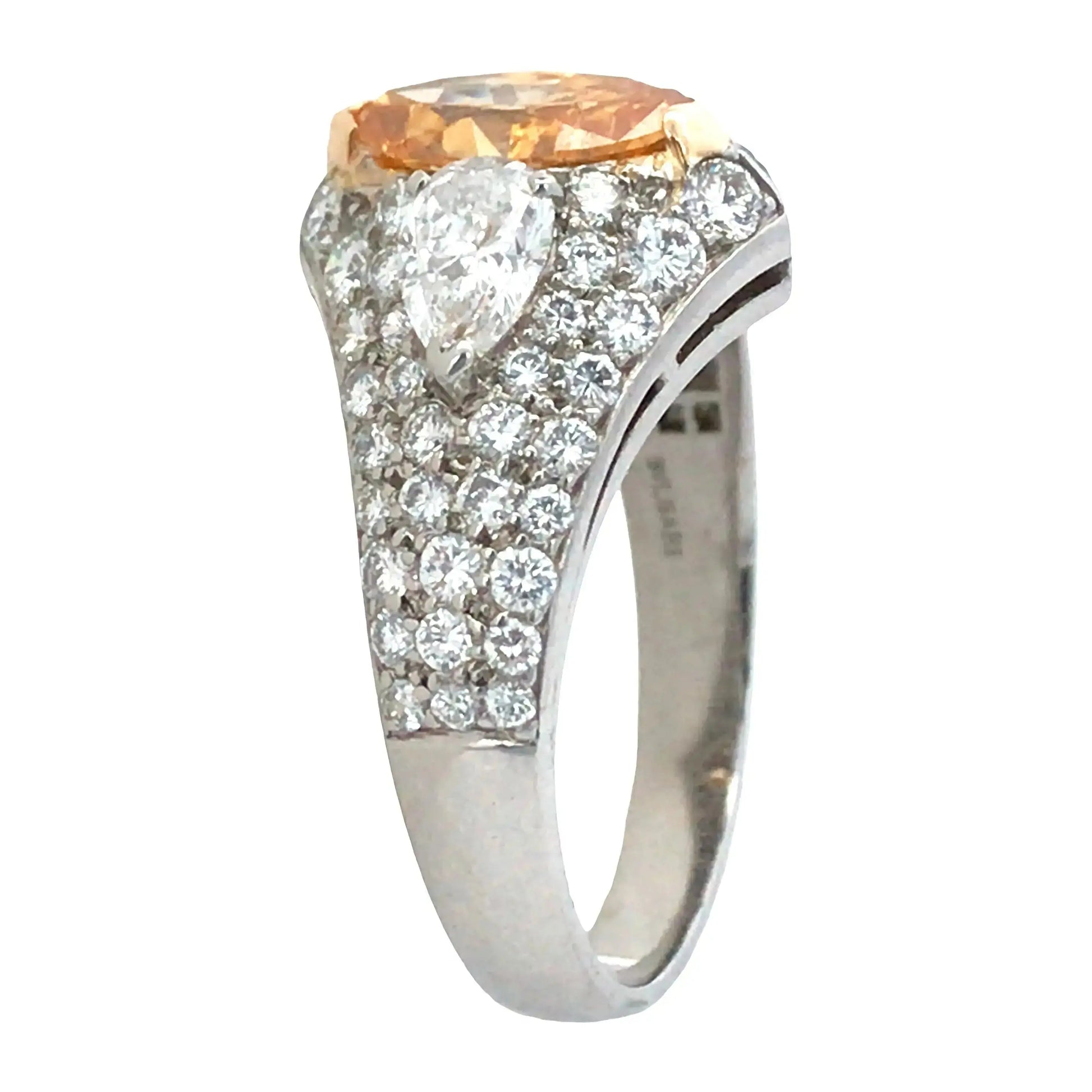 Bvlgari, Platinum Fancy Vivid Yellow Orange Diamond Ring, GIA