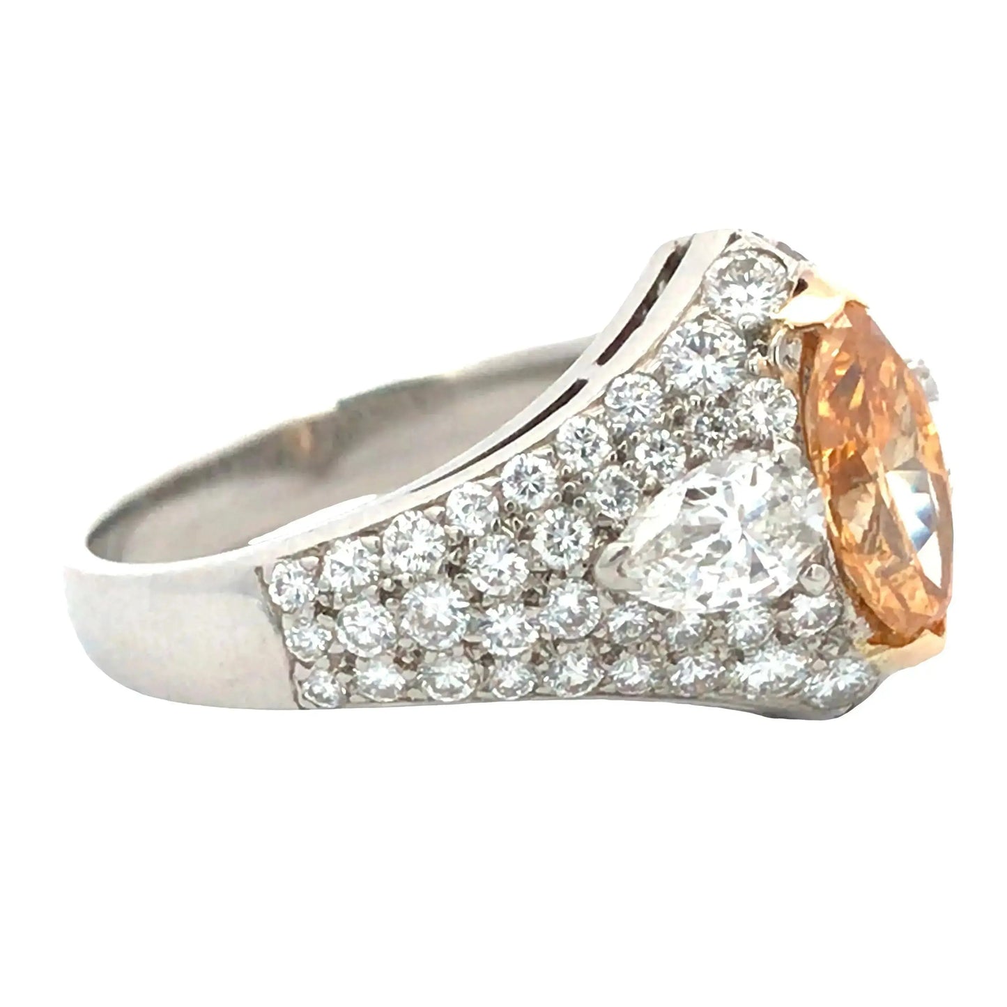 Bvlgari, Platinum Fancy Vivid Yellow Orange Diamond Ring, GIA