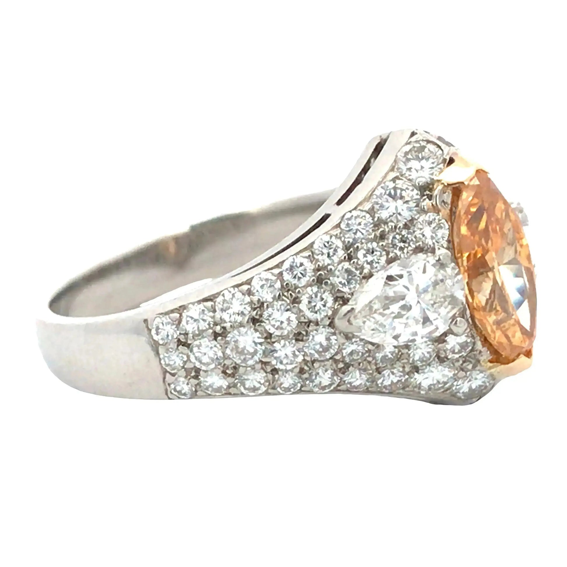 Bvlgari, Platinum Fancy Vivid Yellow Orange Diamond Ring, GIA