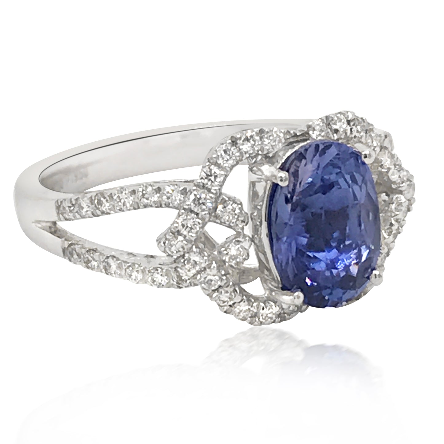 Platinum, Sapphire  Diamond Ring