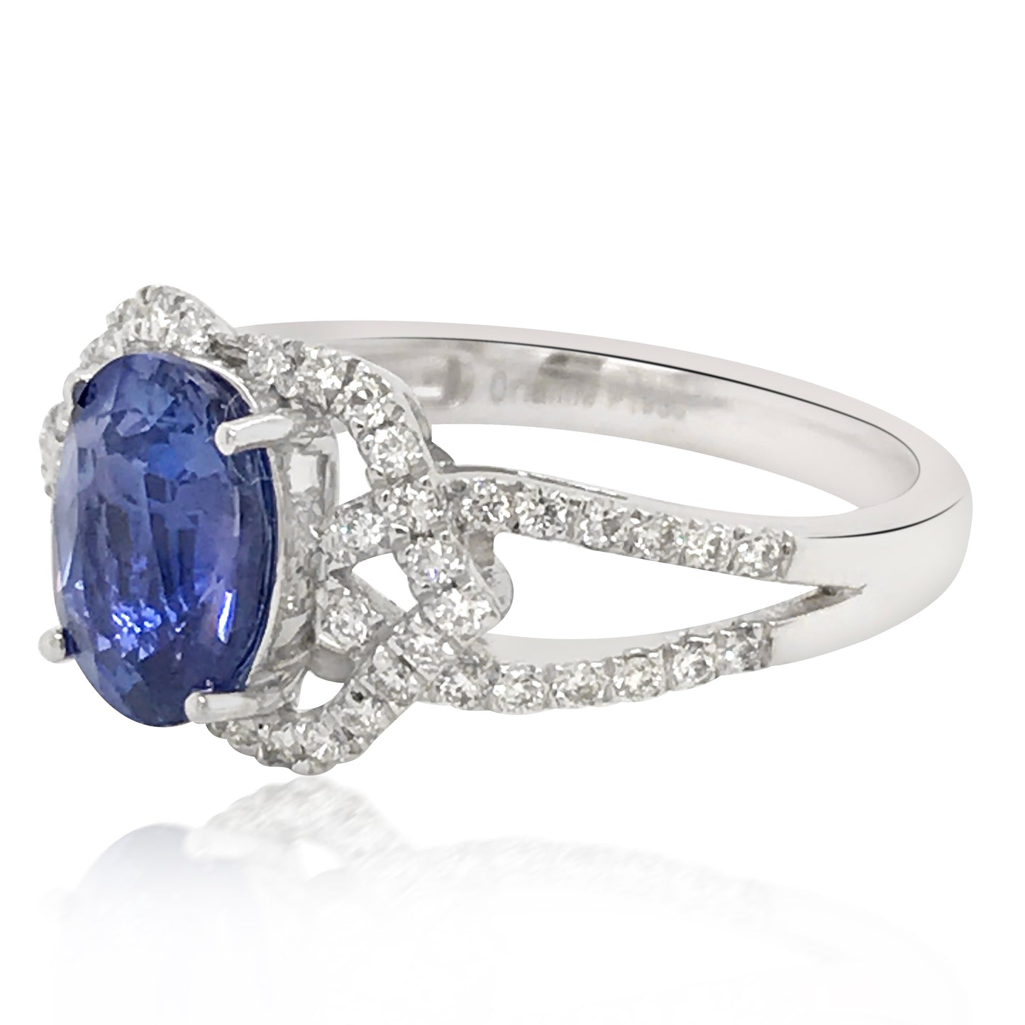 Platinum, Sapphire  Diamond Ring