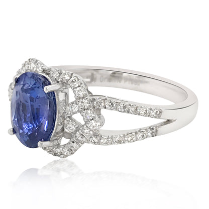 Platinum, Sapphire  Diamond Ring