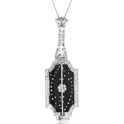 Diamond Onyx Pendant Necklace