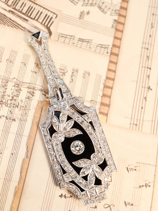 Diamond Onyx Pendant Necklace