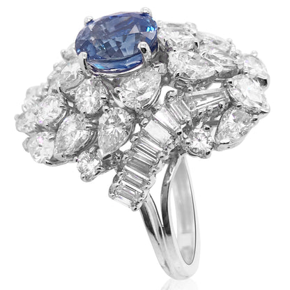 Sapphire Diamond Ring, GIA