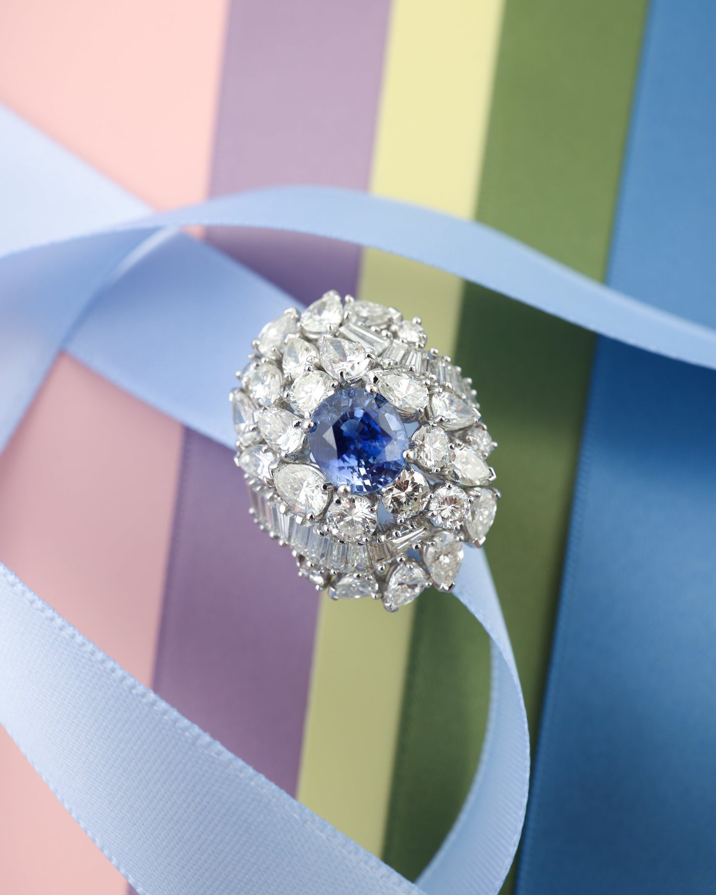 Sapphire Diamond Ring, GIA