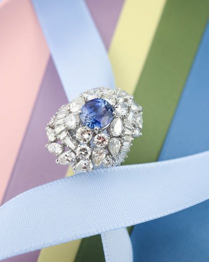 Sapphire Diamond Ring, GIA
