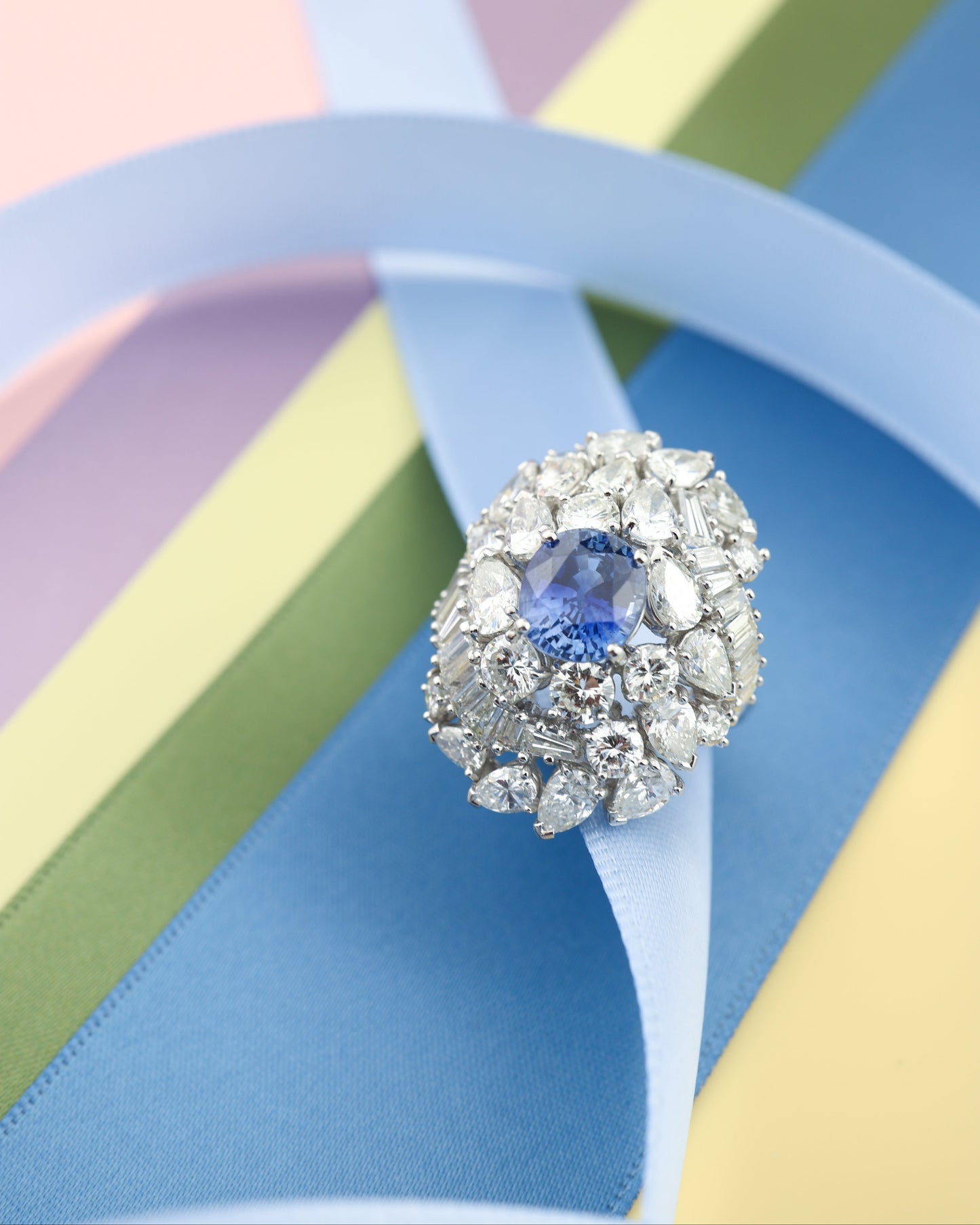 Sapphire Diamond Ring, GIA