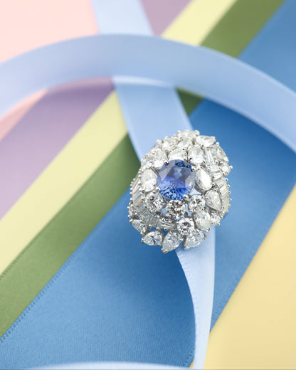 Sapphire Diamond Ring, GIA