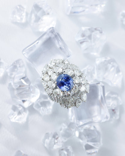 Sapphire Diamond Ring, GIA