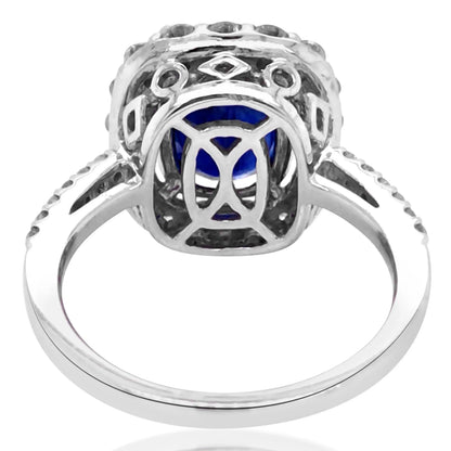 14K Gold Sapphire Diamond Ring, AGL Lueur Jewelry