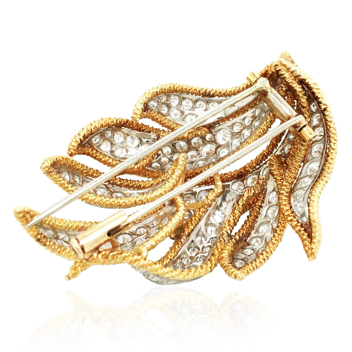 David Webb, 18K Gold Diamond Brooch