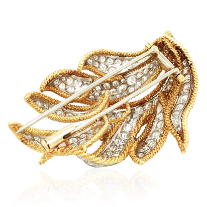 David Webb, 18K Gold Diamond Brooch