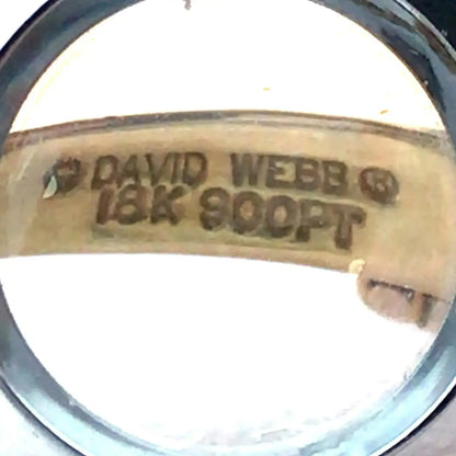 David Webb, Platinum 18K Gold Enamel Diamond Bangle