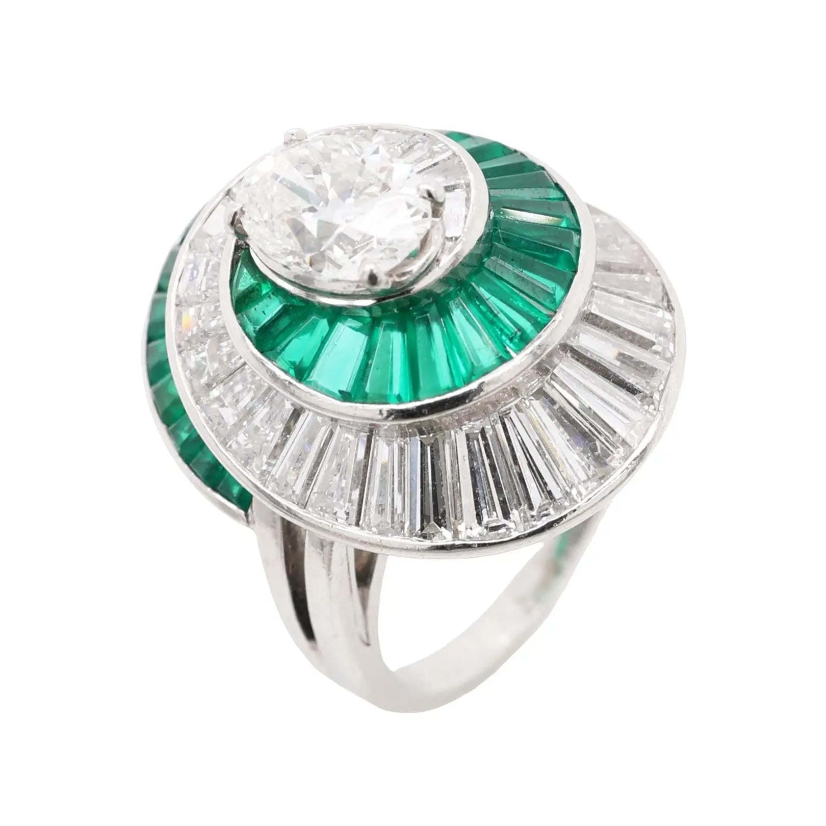 Oscar Heyman, Emerald Diamond Ring, Certificate