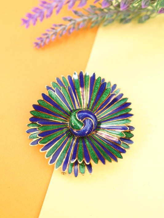 David Webb, 18K Gold Enamel Brooch