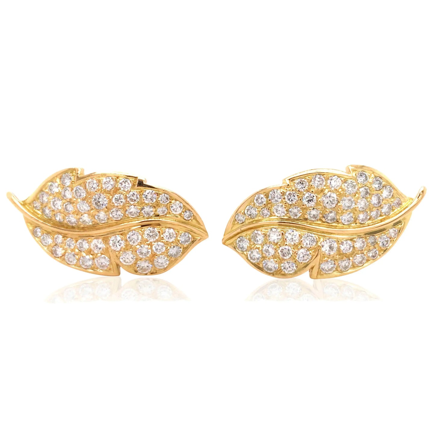 Van Cleef & Arpels, 18K Gold Diamond Earrings VCA