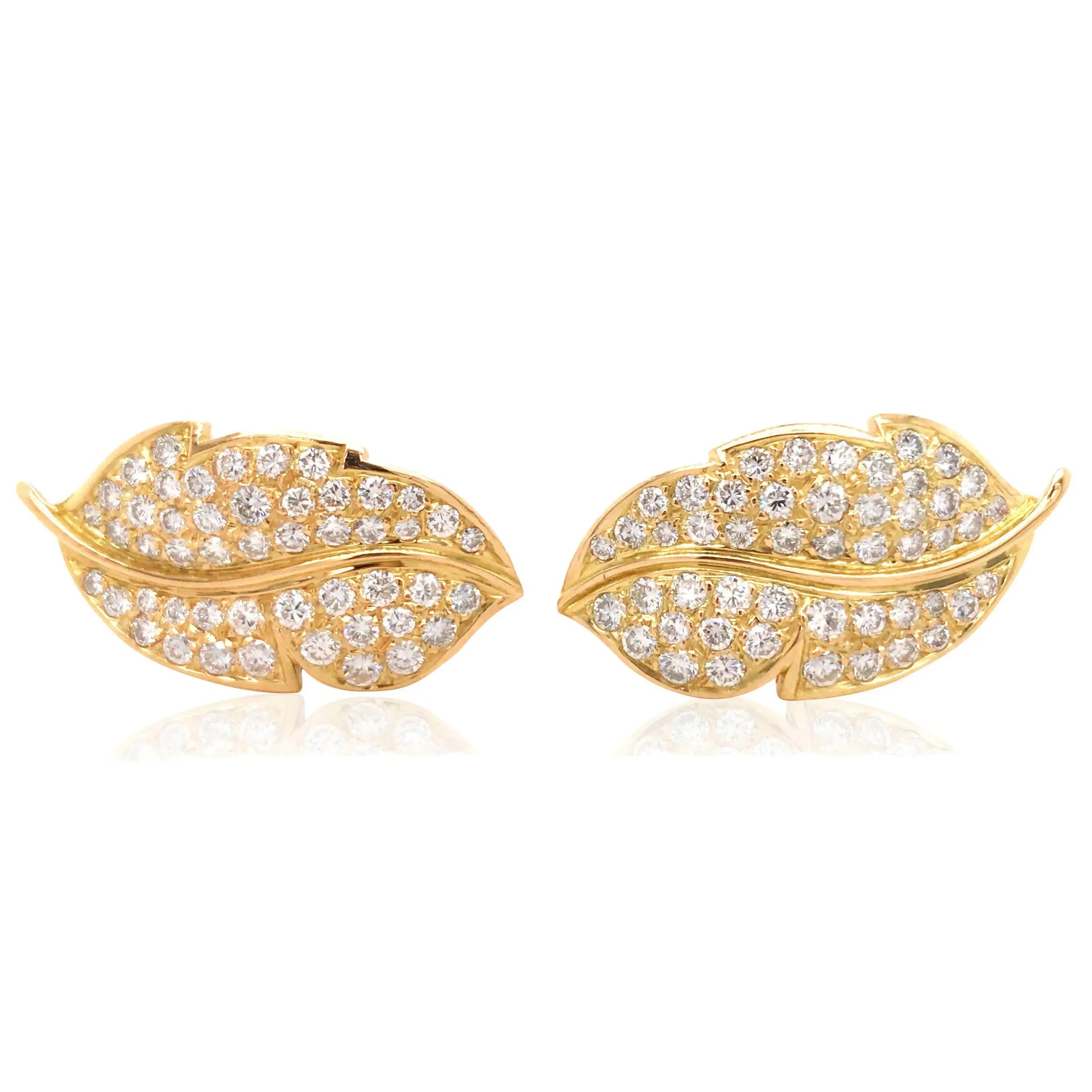 Van Cleef & Arpels, 18K Gold Diamond Earrings VCA