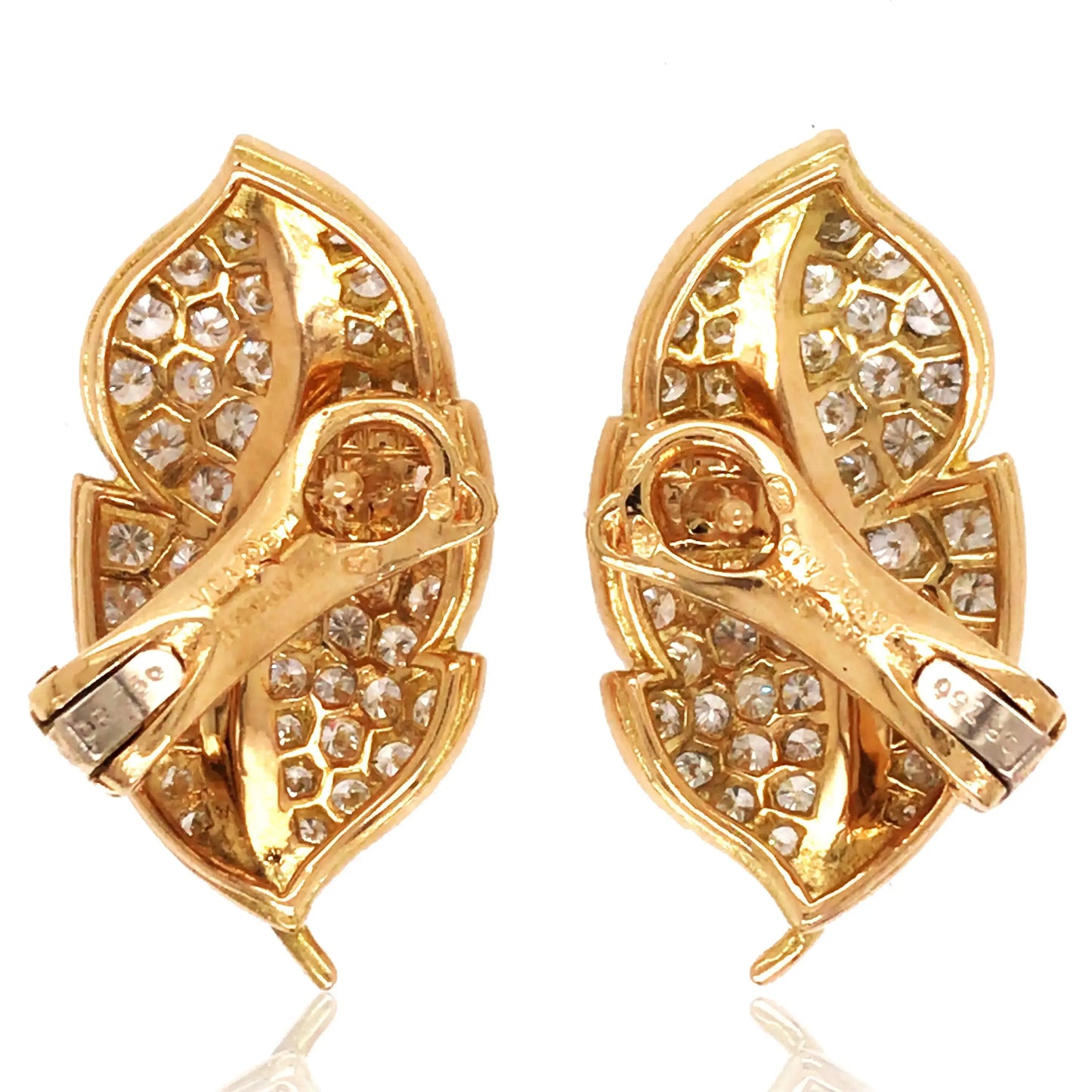 Van Cleef & Arpels, 18K Gold Diamond Earrings VCA