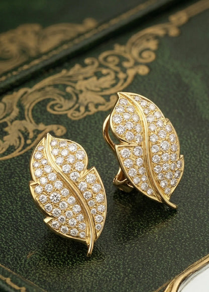 Van Cleef & Arpels, 18K Gold Diamond Earrings VCA