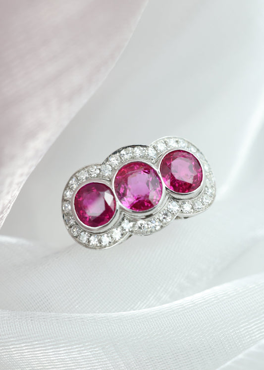 Burma no-heat Ruby Diamond Ring, AGL