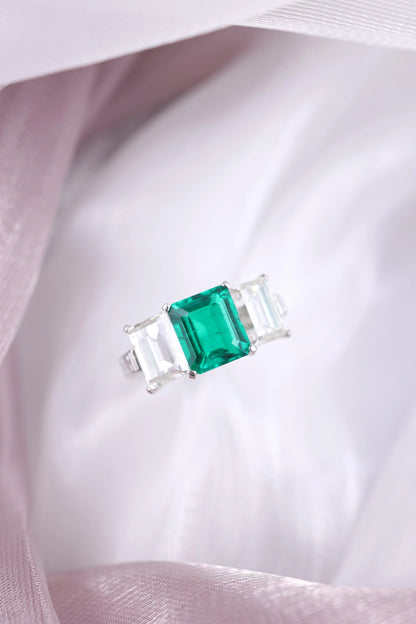 2.27ct Colombia no-oil Emerald Diamond Ring, AGL, GIA