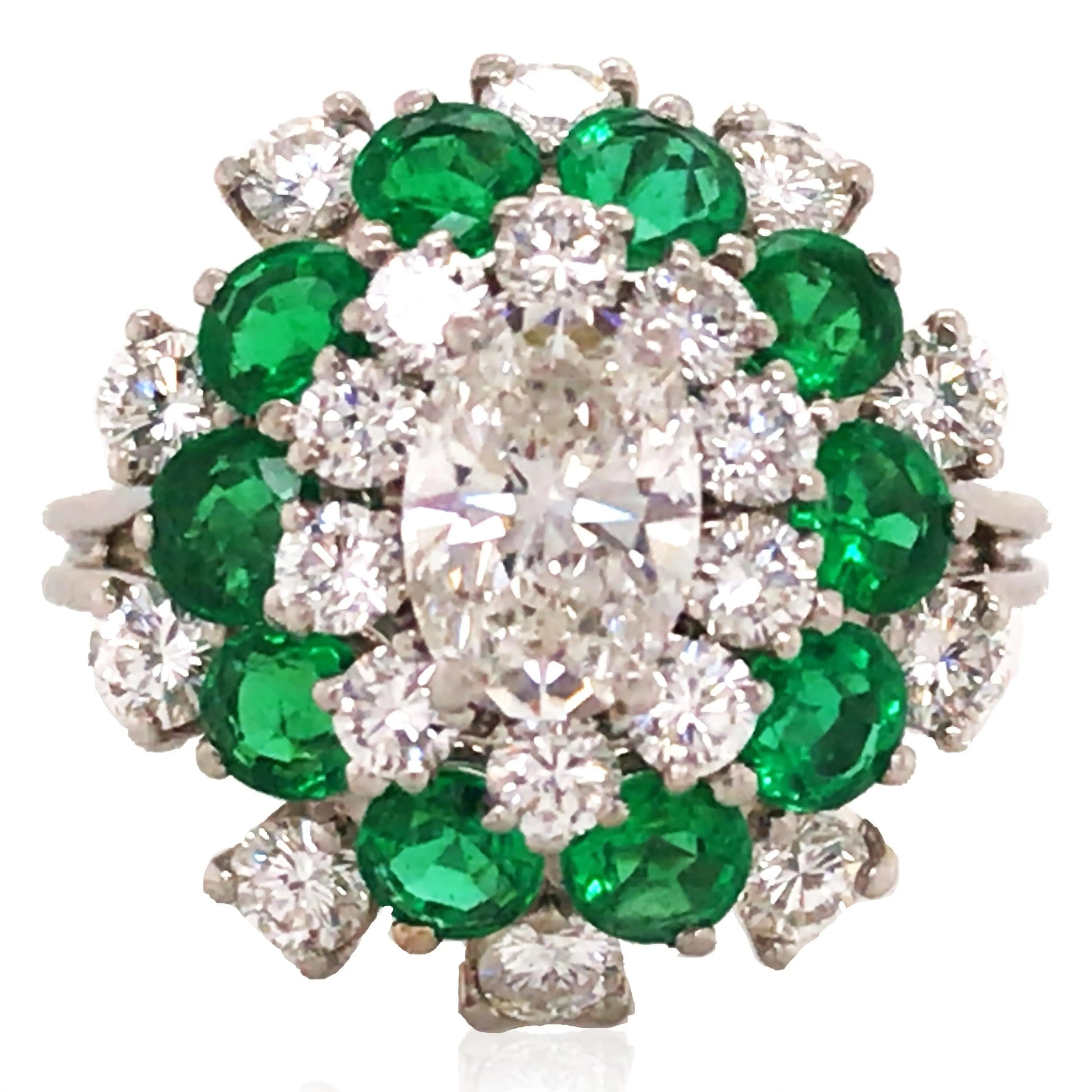 Oscar Heyman, Platinum Emerald Diamond Ring, Certificate