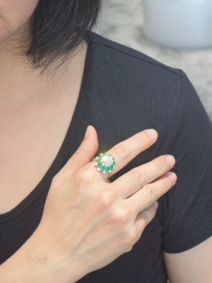 Oscar Heyman, Platinum Emerald Diamond Ring, Certificate Oscar Heyman