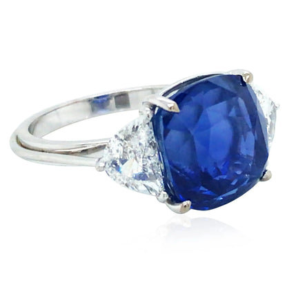 18K Gold 10.04ct Burma no-heat Sapphire Diamond Ring, GIA Lueur Jewelry
